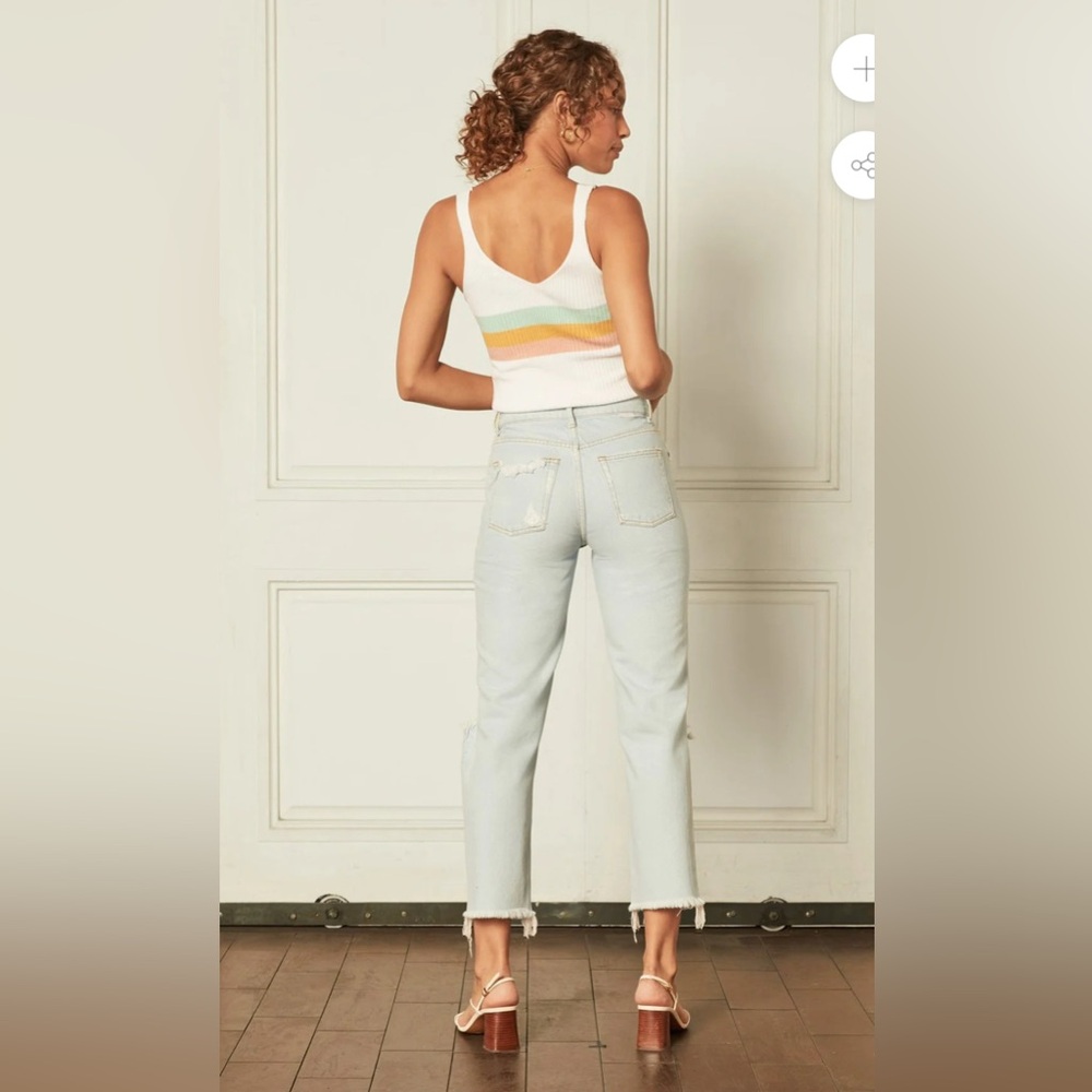 Boyish The Tommy Jeans Distressed Crop Straight Light Wash Size 28 - Picture 2 of 9